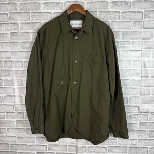 Han Kjobenhavn Dark Green Army Shirt Double Pocket Casual Button Up Mens XL